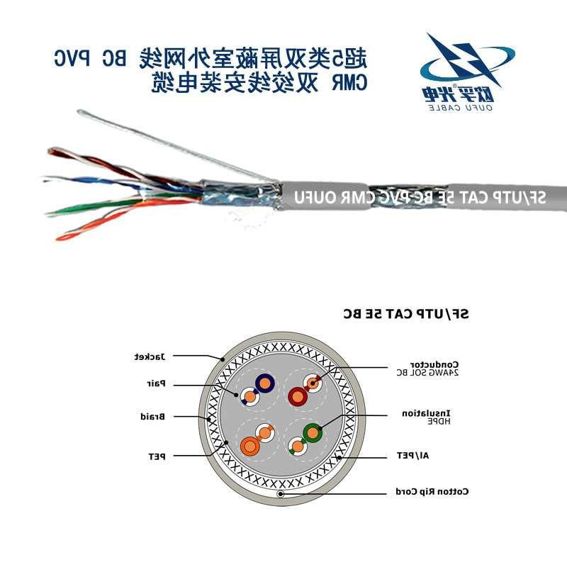 直辖县级SF / UTP CAT 5E BC PVC CMR双绞线安装电缆